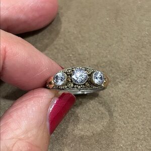 Vintage Sterling Silver Ring with Blue Stones